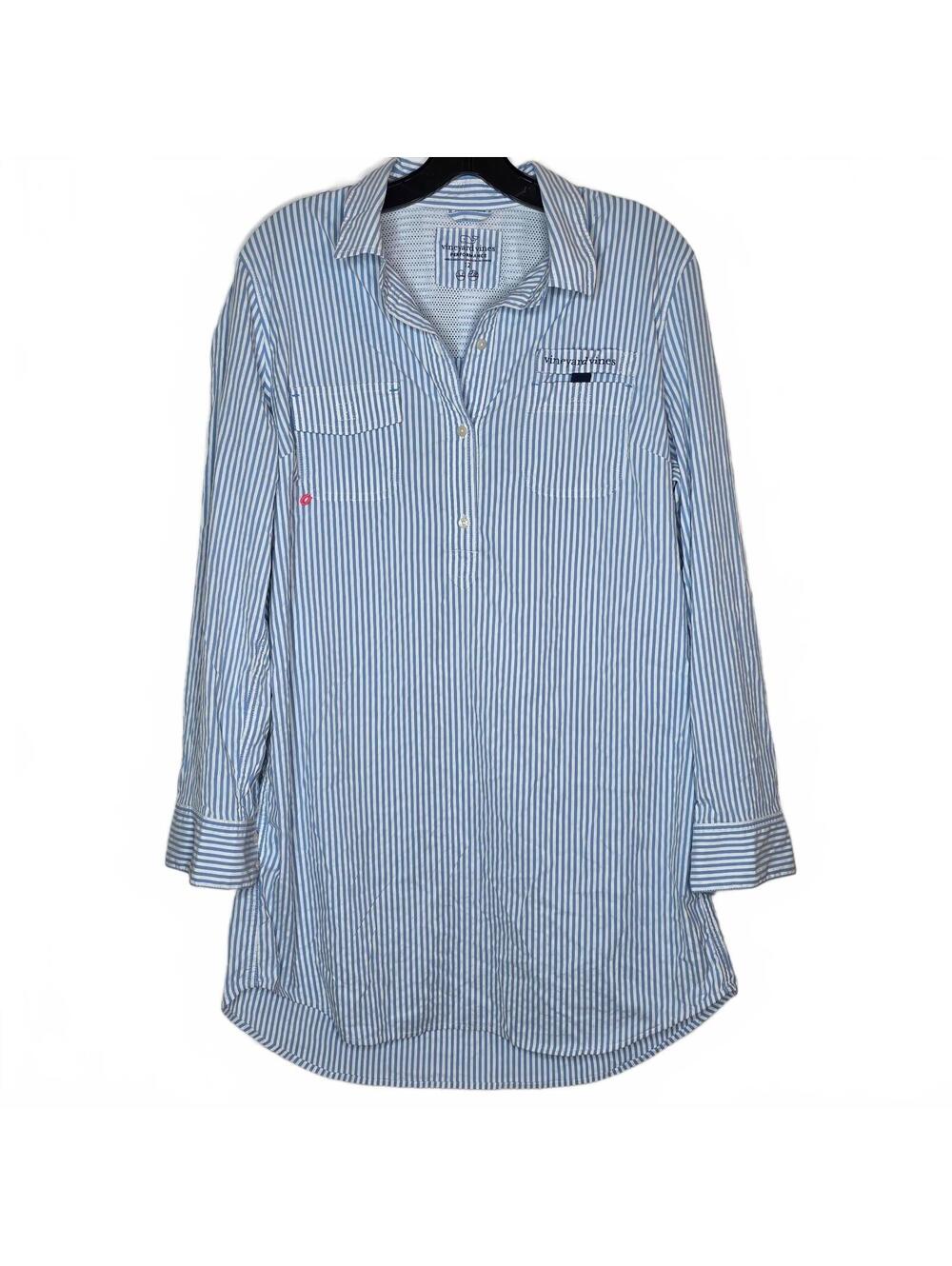 Vineyard Vines Striped Performance Dress Size 12 Lightweight Quick-Dry